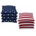 Suede Pro-Style Cornhole Bags. (Set of 8)  Stars & Stripes