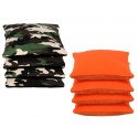  Suede Pro-Style Cornhole Bags. (Set of Camo/Orange