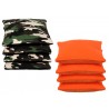  Suede Pro-Style Cornhole Bags. (Set of Camo/Orange