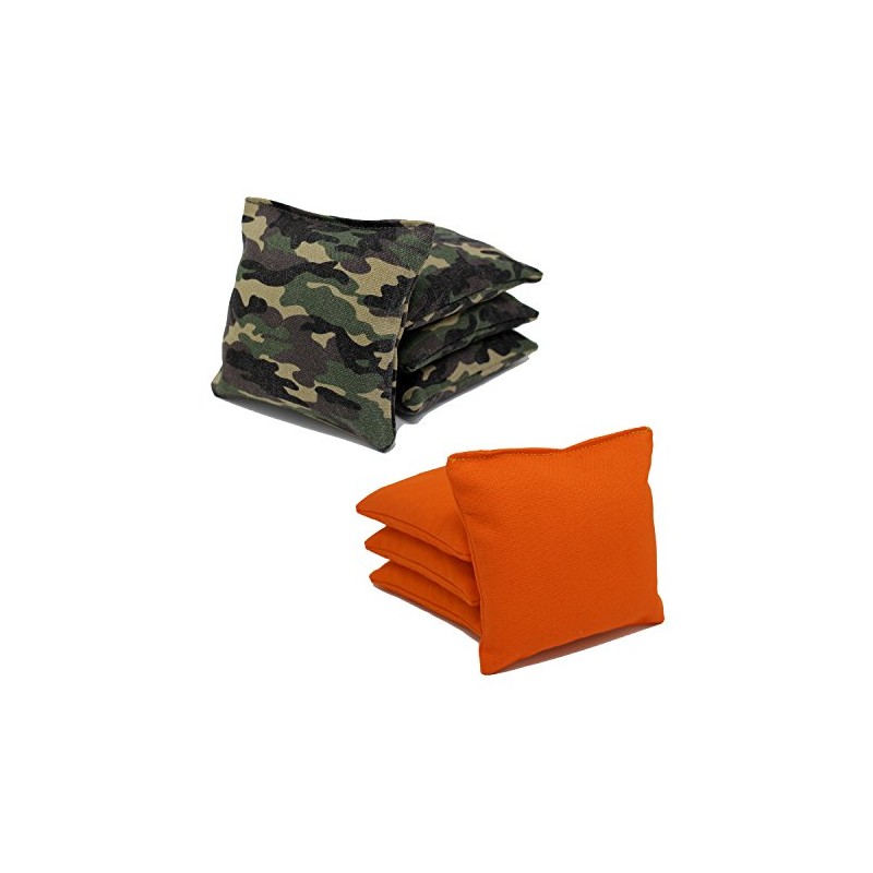 Quality Cornhole Bags corn hole Limited Edition Camouflage Camo/Orange Set of 8 